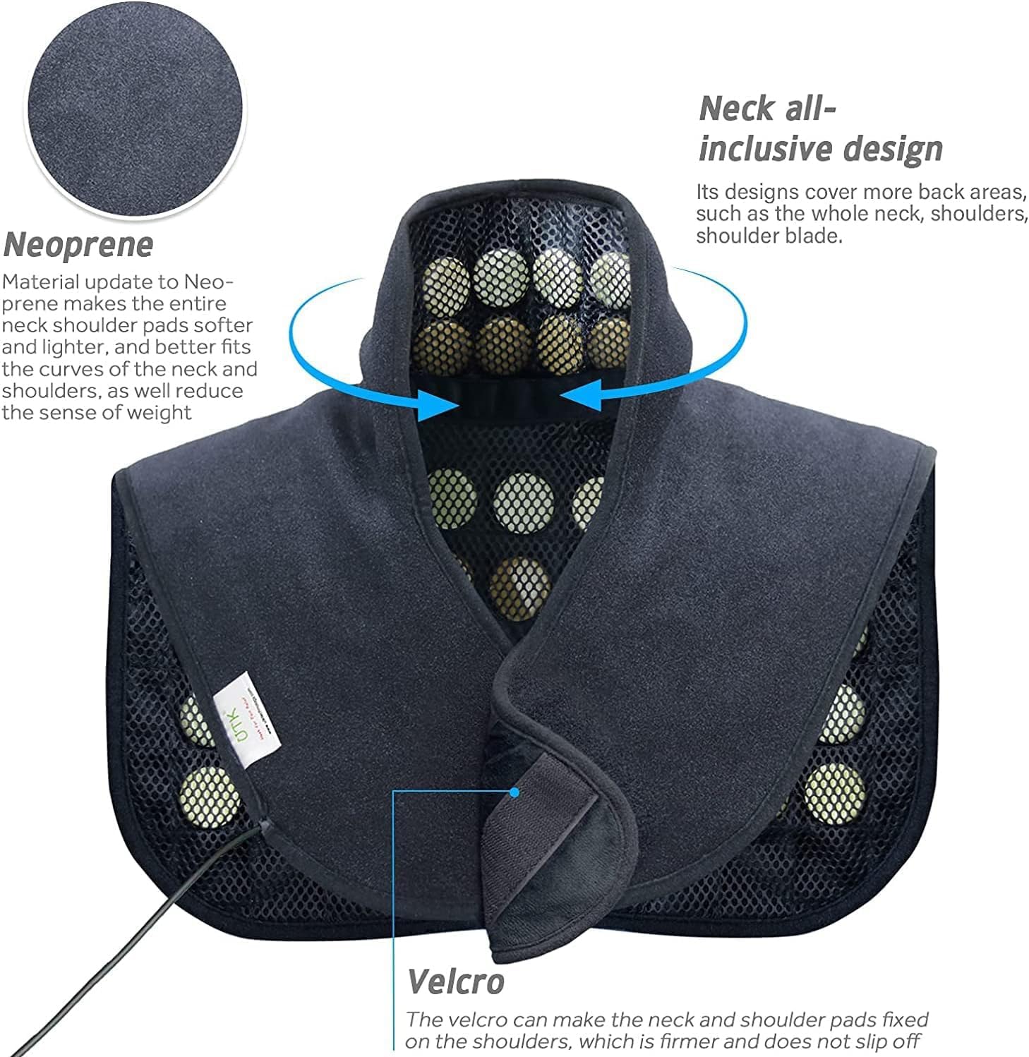 UTK Heating Pad for Neck and Shoulders,Natural Jade Tourmaline,Upgrade Size to Cover More Areas of Neck,Shoulder,Shoulder Blade and Back(23''x 24'')|Gift for Dad