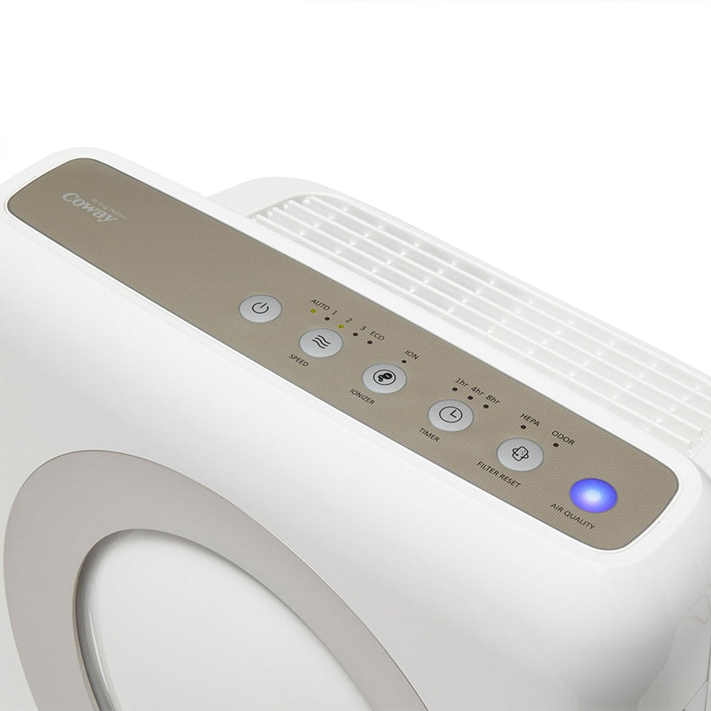 True HEPA Purifier with Air Quality Monitoring, Auto, Timer, Filter Indicator, and Eco Mode, 16.8 x 18.3 x 9.7, White