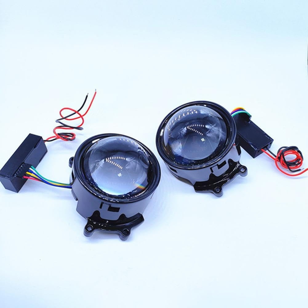 LED Demon Eyes Demon Eyes headlights, Dynamic Demon Eyes car headlights, adjustable eye pattern, mini projector lens light controlled by phone, suitable for any car