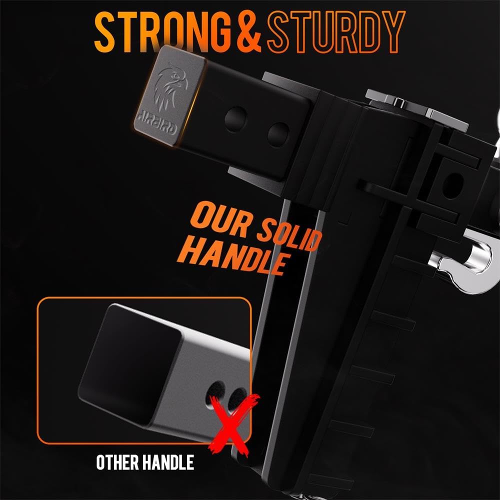 Adjustable Trailer Hitch Fits 2-Inch Receiver, Heavy Duty Tow Hitches (17000 LBS GTW) 6 Inch Drop Truck Hitch Tri-Ball Mount with Hook (1-7/8" x 2" x 2-5/16")