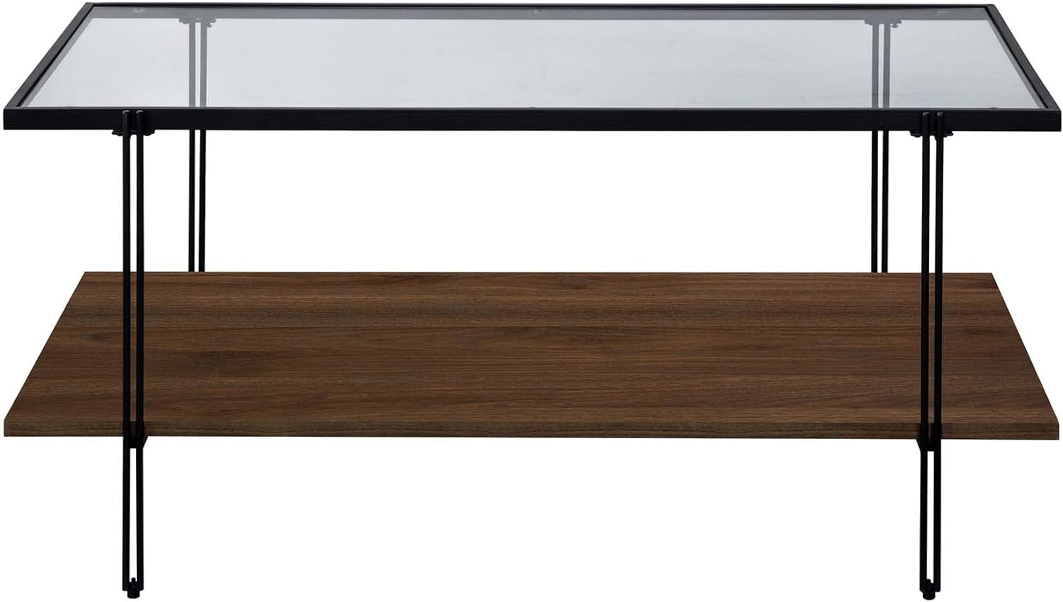 Nathan James Sonia Coffee Table with Storage Shelf, Light Wood/Rattan