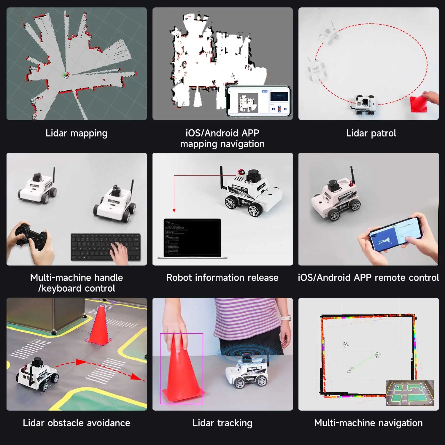 Robot Car Kit Virtual Machine Control Programmable Toy With Metal Motor 2MP Camera Adopt ROS2-Humble Python3 Programming