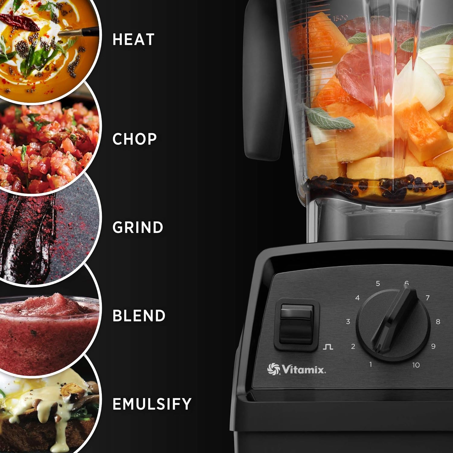 Blender, Professional Grade, 64 oz Low Profile Container, Black - 65542 (Updated Premium)