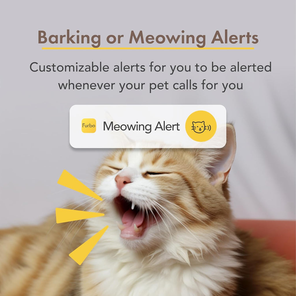 360° Cat Camera: See Your Cat from Anywhere | Rotating 360° Cat Tracking, Treat Toss, Color HD Night Vision, 2-Way Audio, Real-Time Notifications, Designed for Cats | Pet Camera w/Phone App