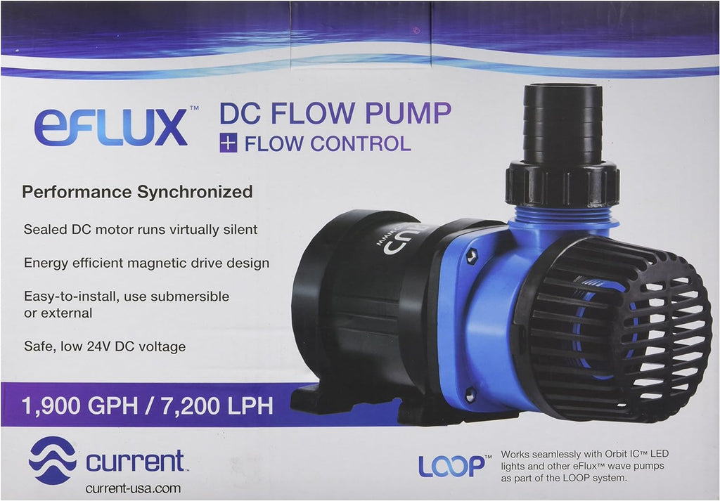 DC Flow Pump with Control 3170 GPH | Loop Controllable Aquarium DC Return 635-3170 GPH | Quiet, Submersible or External | Fish Tank, Sump, Pond, Freshwater and Saltwater Marine Use