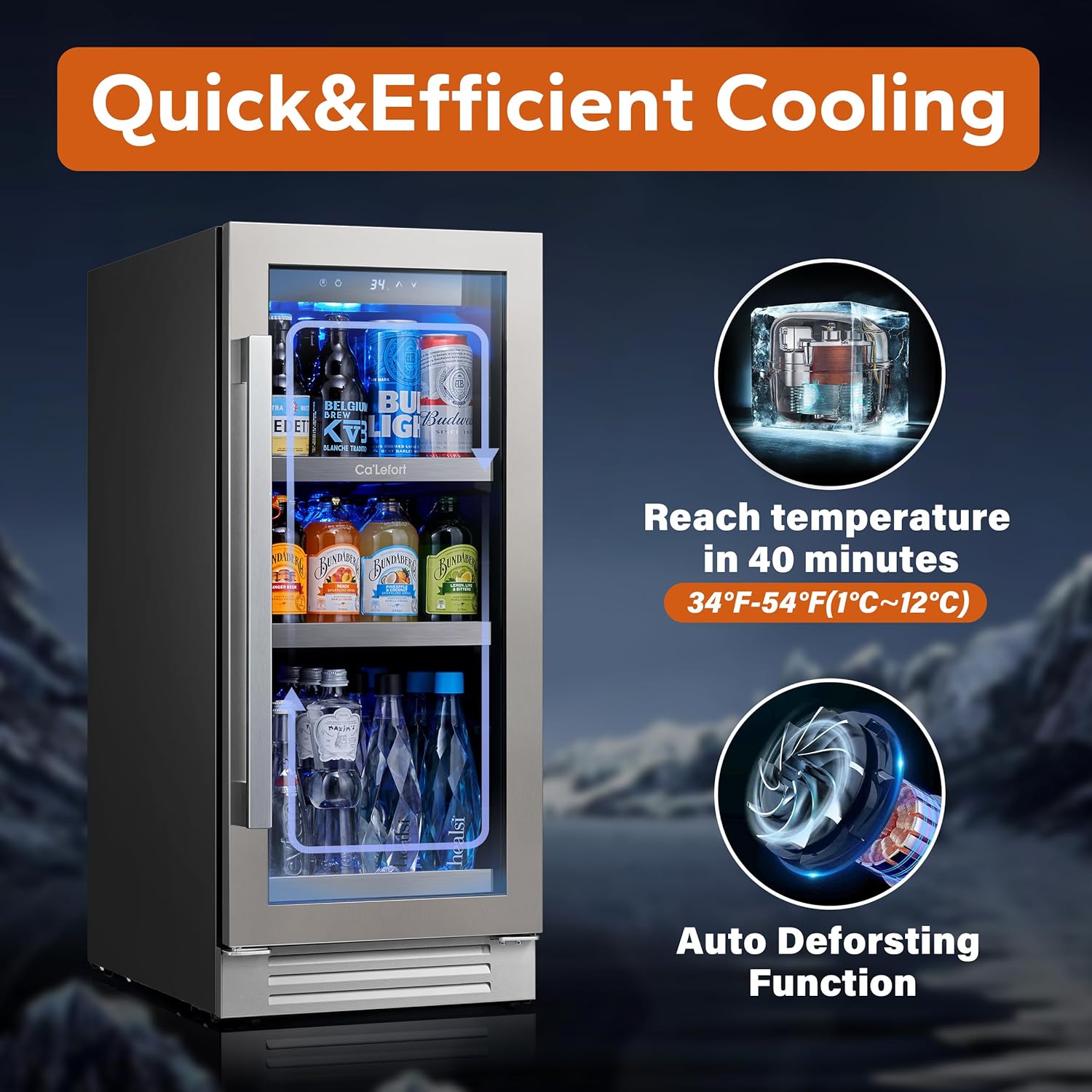24'' Wine Cooler Refrigerator - 46 Bottle Wine Fridge Dual Zone with Modern Touch Intelligent Digital 40°-65°F Low Noise, Built in or Freestanding Wine Cooler for Home and Kitchen