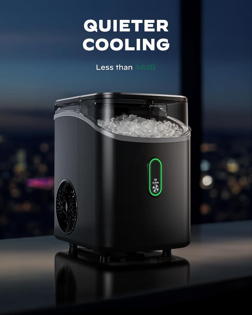 Ice Maker Countertop, Pebble Ice Maker with Soft Chewable Ice, One-Click Operation Ice Machine with Self-Cleaning, 33lbs/24H for Home,Kitchen,Office
