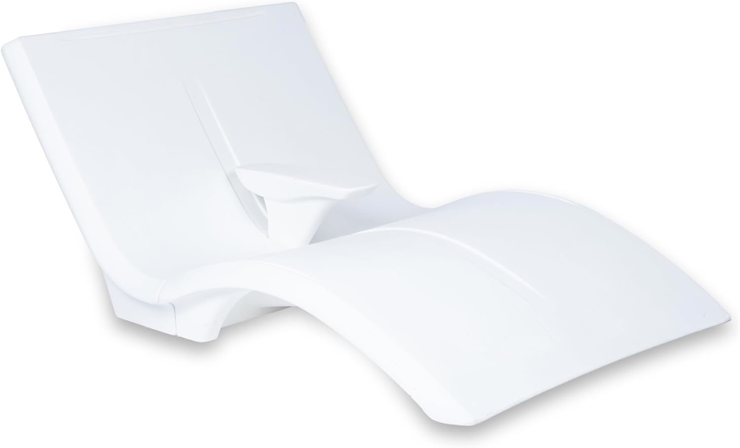 Pool Lounger, Fade-Resistant, Waterproof Patio Furniture, Pool Lounge Chair for Sun Shelf, Use in Pools with Shelves Up to 9-Inches Deep or Outside Pool Deck, Weighted, White
