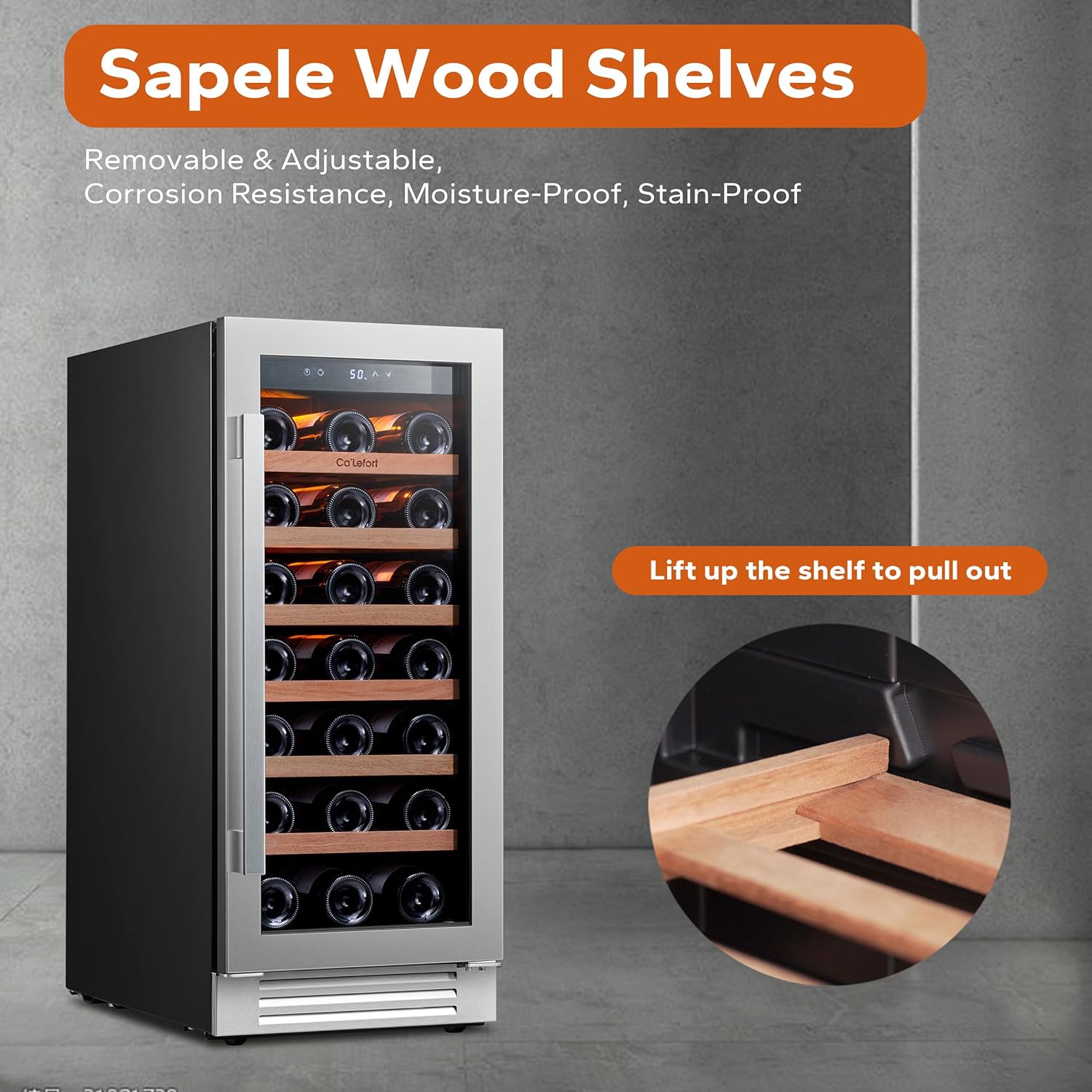 24'' Wine Cooler Refrigerator - 46 Bottle Wine Fridge Dual Zone with Modern Touch Intelligent Digital 40°-65°F Low Noise, Built in or Freestanding Wine Cooler for Home and Kitchen
