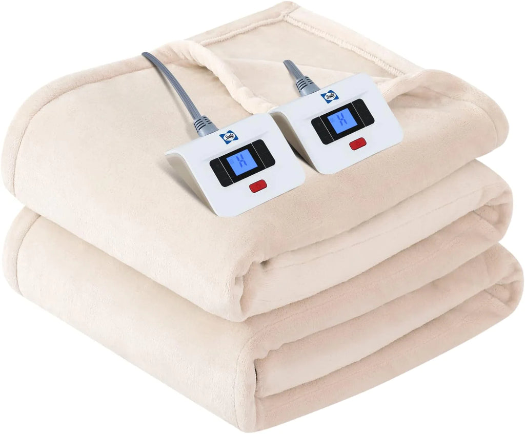 SEALY Electric Blanket King Size, Flannel Heated Blanket with 10 Heating Levels