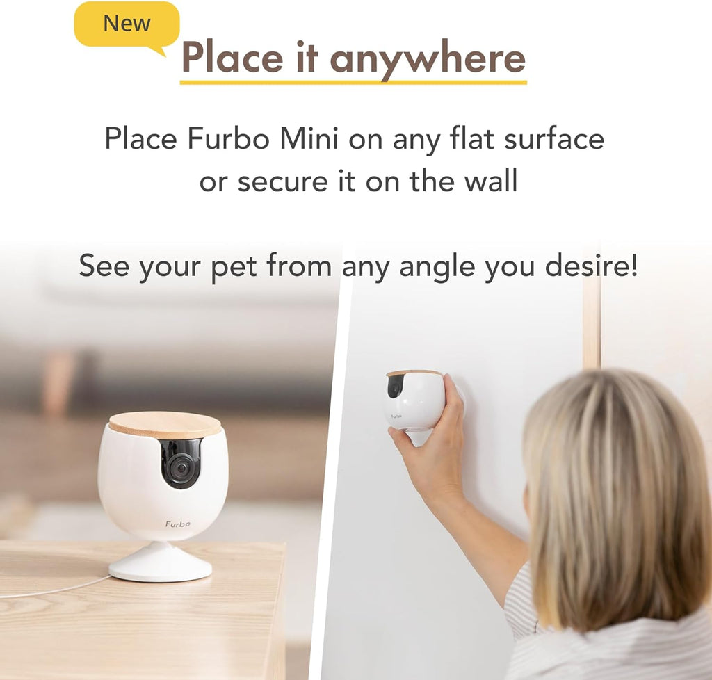 360° Cat Camera: See Your Cat from Anywhere | Rotating 360° Cat Tracking, Treat Toss, Color HD Night Vision, 2-Way Audio, Real-Time Notifications, Designed for Cats | Pet Camera w/Phone App