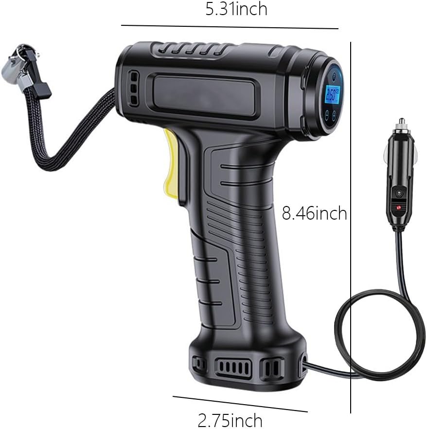 Car Tire Inflator 150PSI Portable 𝖠𝗂𝗋 Compressor 12V 𝖠𝗂𝗋 Compressor With Intelligent Digital Display & LED Light, Car Accessories For Car, Tire, Balloons