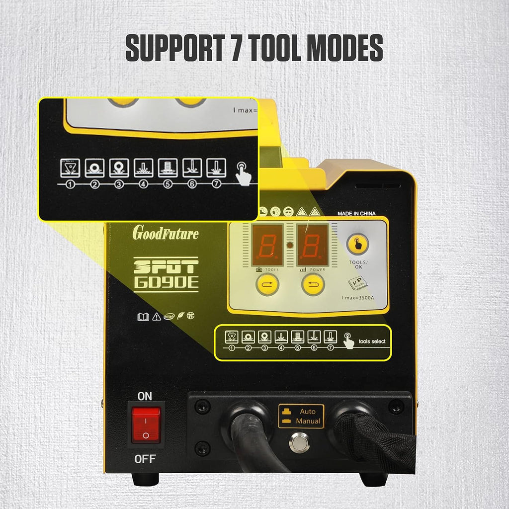 Vehicle Panel Spot Puller Dent Spotter 110V, 3500A Spot Dent Puller Welder, 3KW Car Body Stud Welding Machine Multispot Bonnet Door Repair Tool Kit