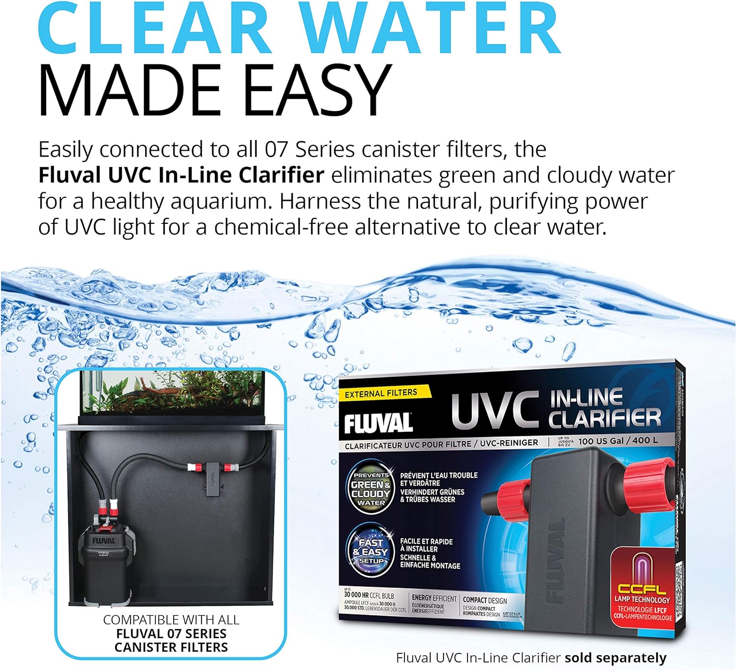 Fluval 407 Perfomance Canister Filter - for Aquariums Up to 100 Gallons - Aquarium Canister Filter