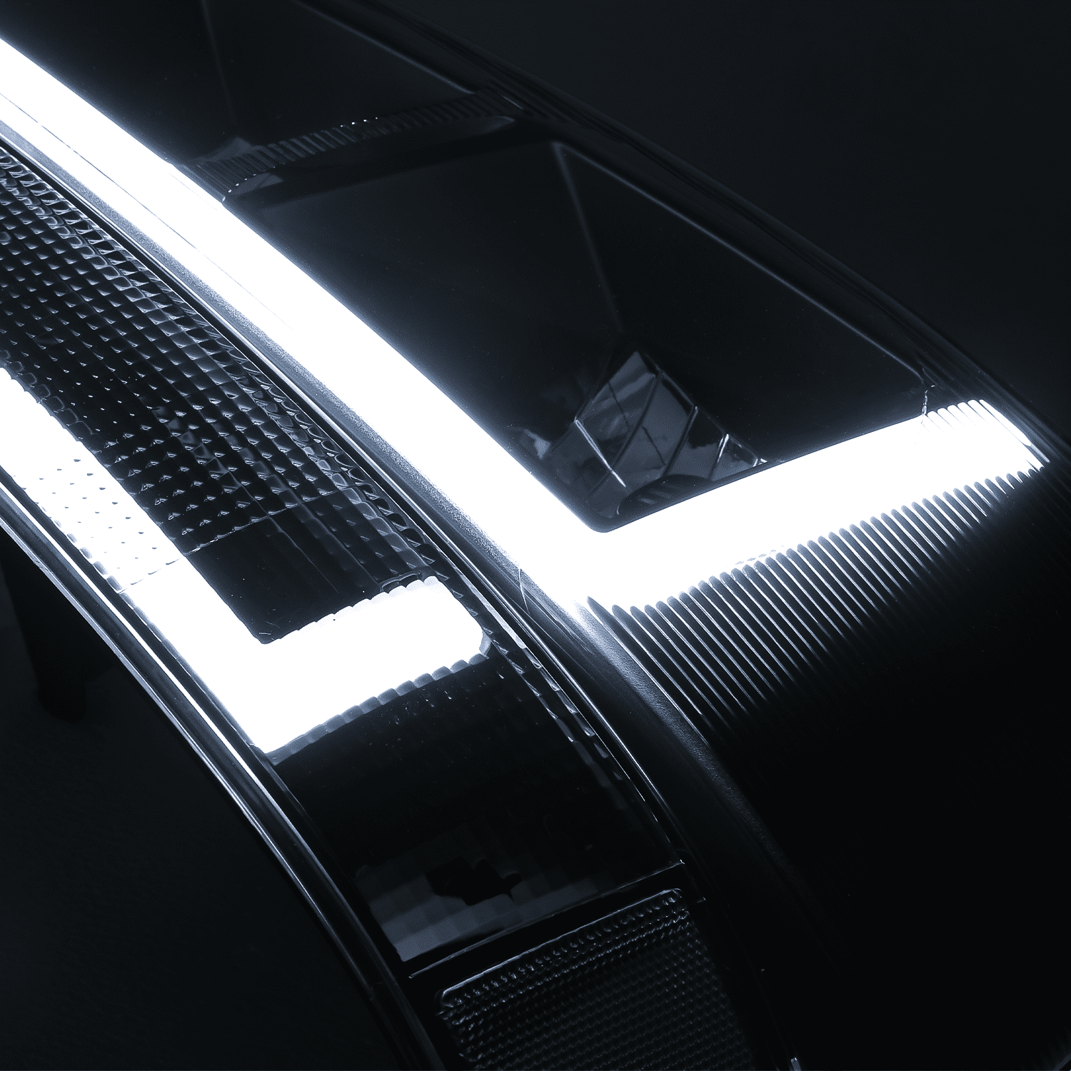 A set of 4 LED running light bars L+R black headlights + bumper signals for 2003-2014 Chevrolet Express 1500,2003-2023 Chevrolet Express 2500