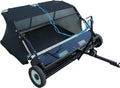 Yard Tuff 42 Inch Quick Assembly Tow Style Lawn Yard Sweeper with Brush Height Adjustment and Mesh Bag for Debris, Leaves, Grass, and More