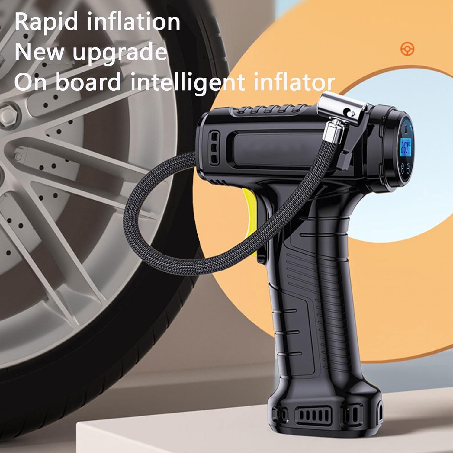 Car Tire Inflator 150PSI Portable 𝖠𝗂𝗋 Compressor 12V 𝖠𝗂𝗋 Compressor With Intelligent Digital Display & LED Light, Car Accessories For Car, Tire, Balloons