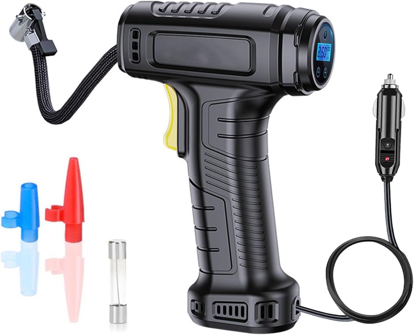Car Tire Inflator 150PSI Portable 𝖠𝗂𝗋 Compressor 12V 𝖠𝗂𝗋 Compressor With Intelligent Digital Display & LED Light, Car Accessories For Car, Tire, Balloons
